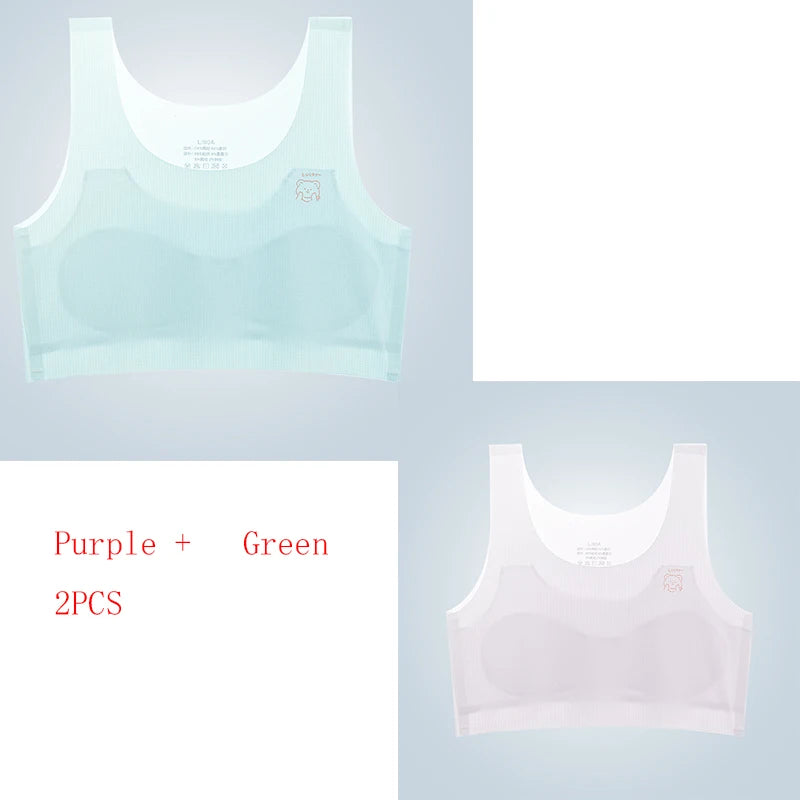 Girls' Training Bra Multi-Pack Set - Seamless Vest Style for School
