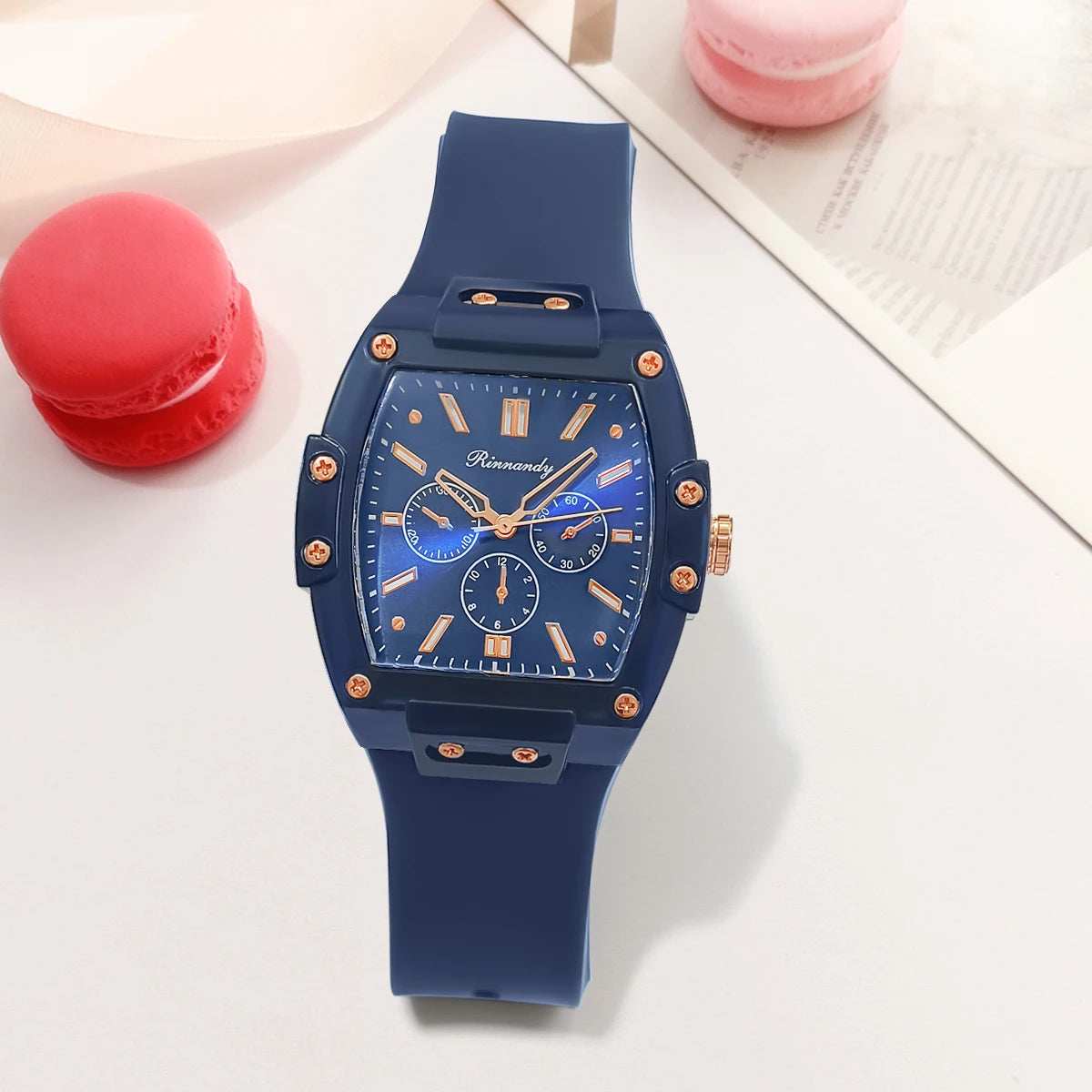 Women's Square Silicone Sport Watch – Rectangle Dial, Buckle Band