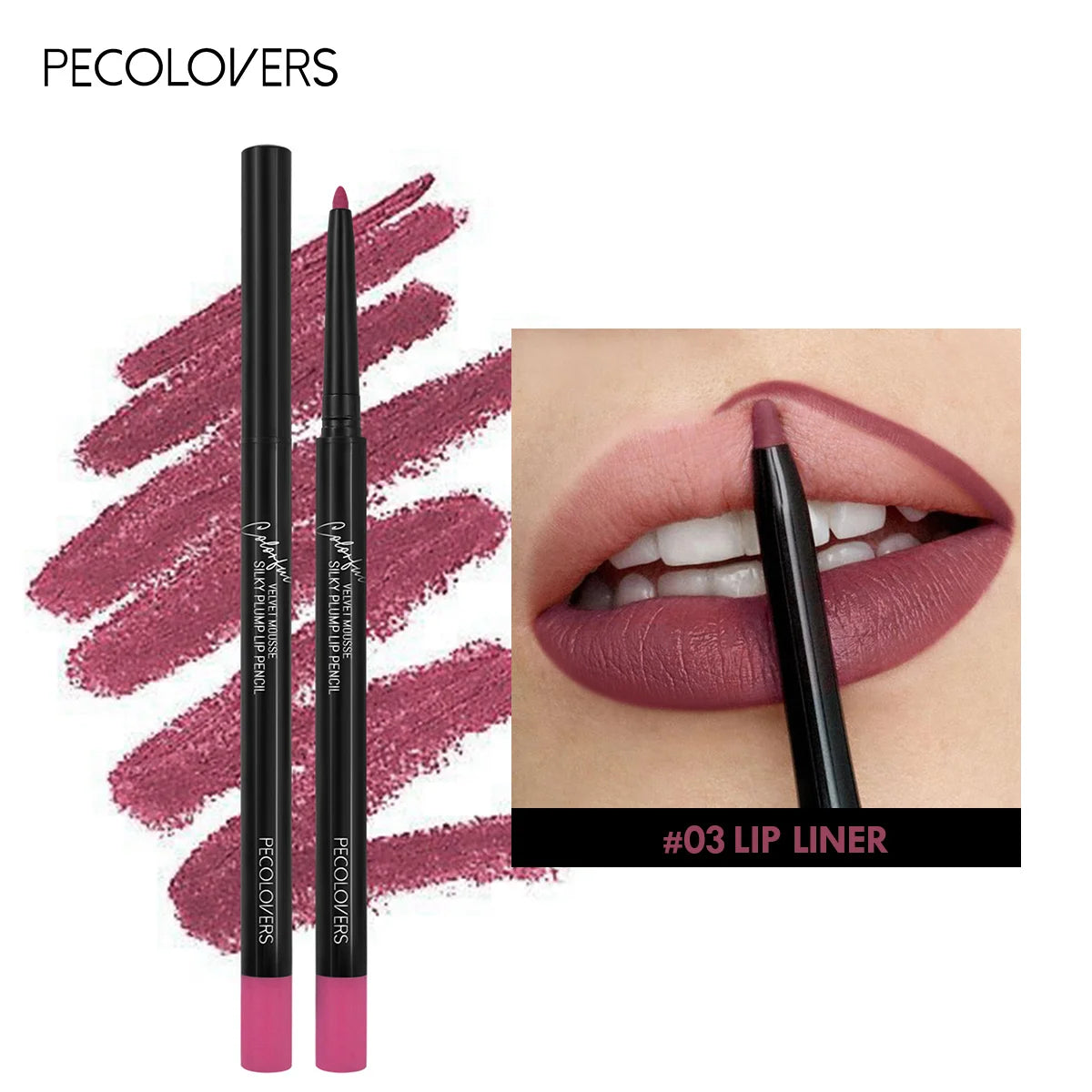 Waterproof Matte Lip Liner Pencil - Long Lasting Non-Transfer
