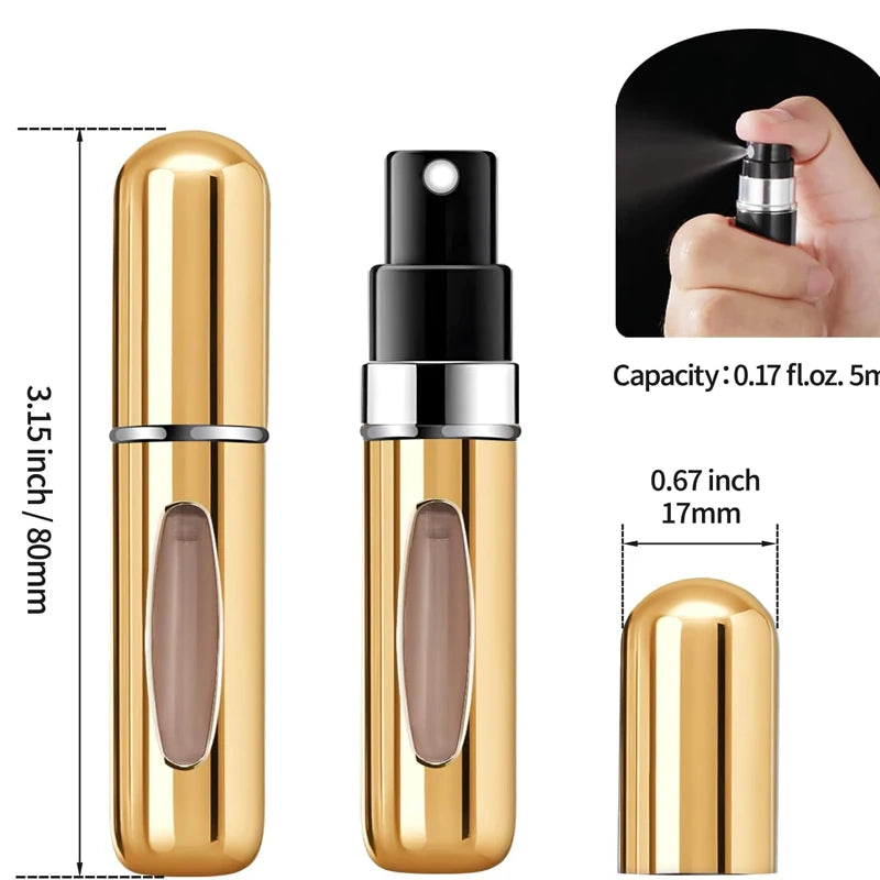 Travel Perfume Atomizer - 5ml Refillable Spray Bottle