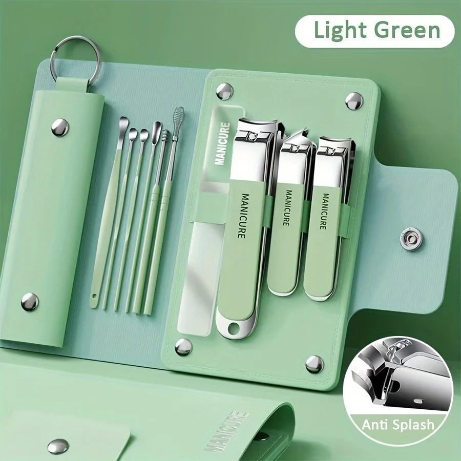 Professional Manicure Set with Leather Case - 6-9 Pieces