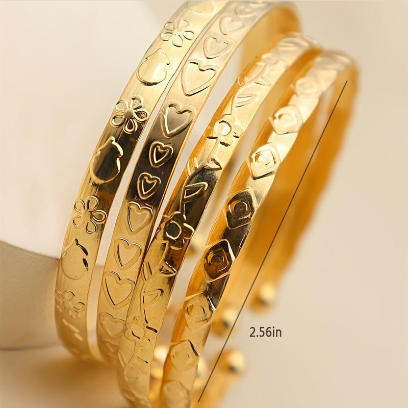 Fruit Flower Rhombus Bracelet Set - 4 Piece Hip-Hop Style