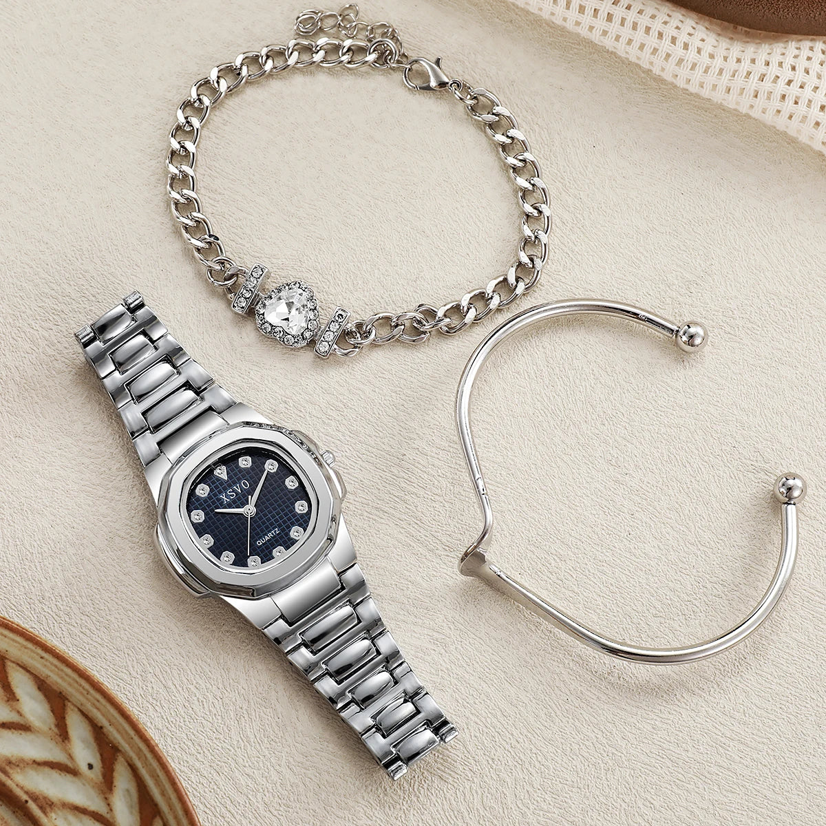 Harmony Set - Women's Watch & Heart Bracelet Combo