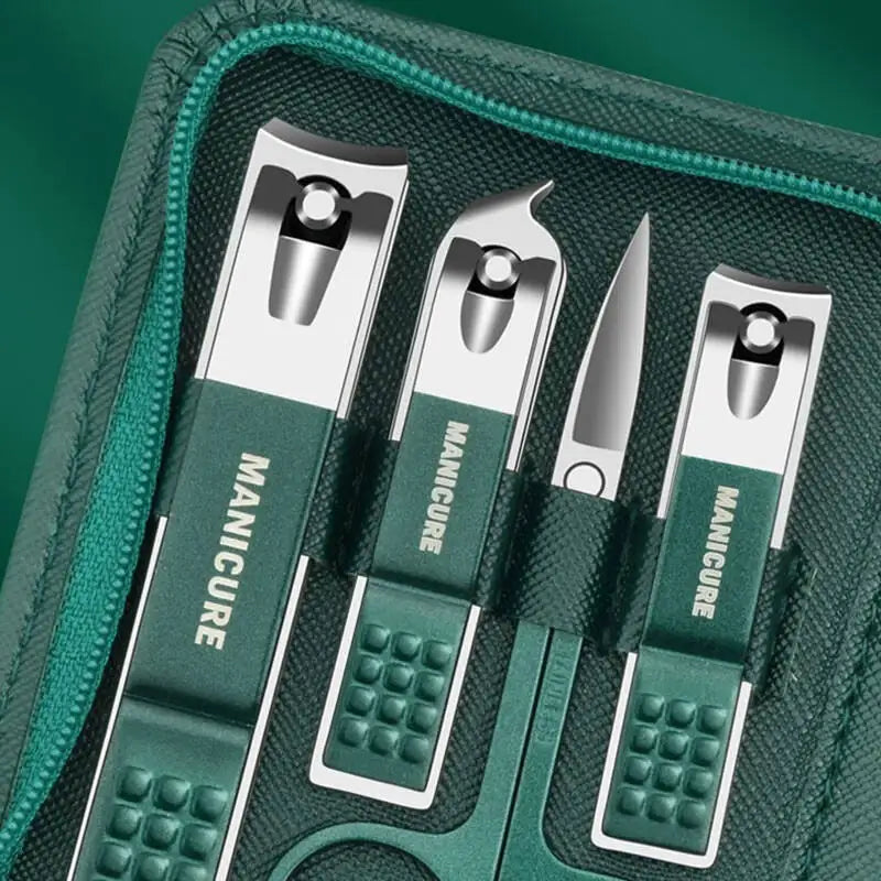 Professional Manicure Set with Leather Case - 6-9 Pieces