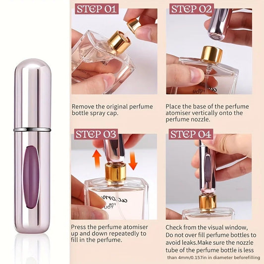 Travel Perfume Atomizer - 5ml Refillable Spray Bottle