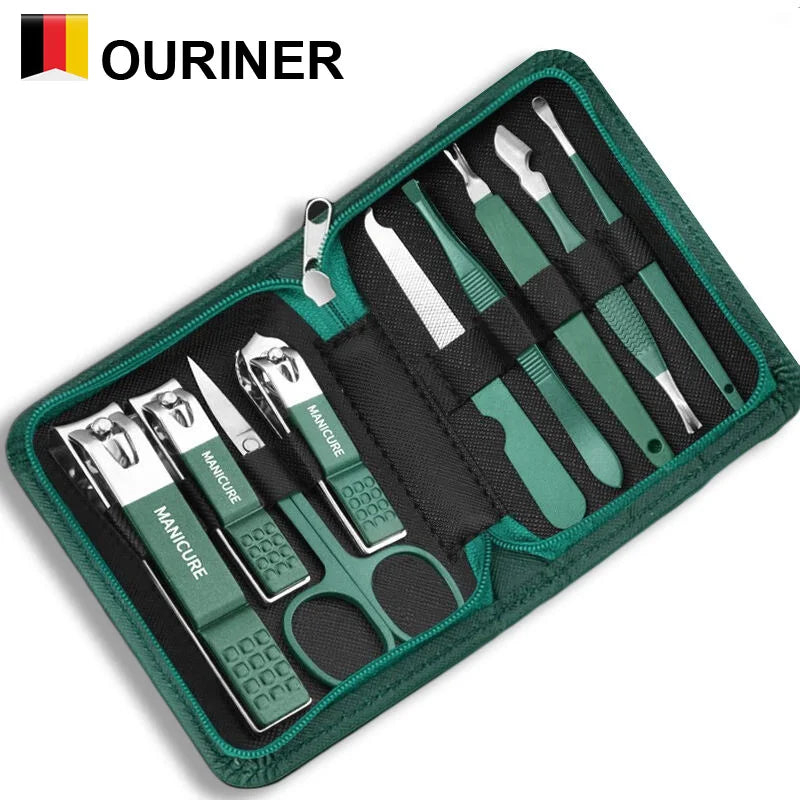 Professional Manicure Set with Leather Case - 6-9 Pieces