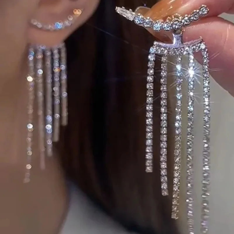 Y2K Liquid Geometric Earrings - Silver Hip-Hop Punk Style