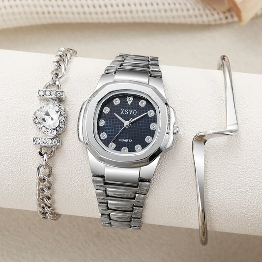 Harmony Set - Women's Watch & Heart Bracelet Combo