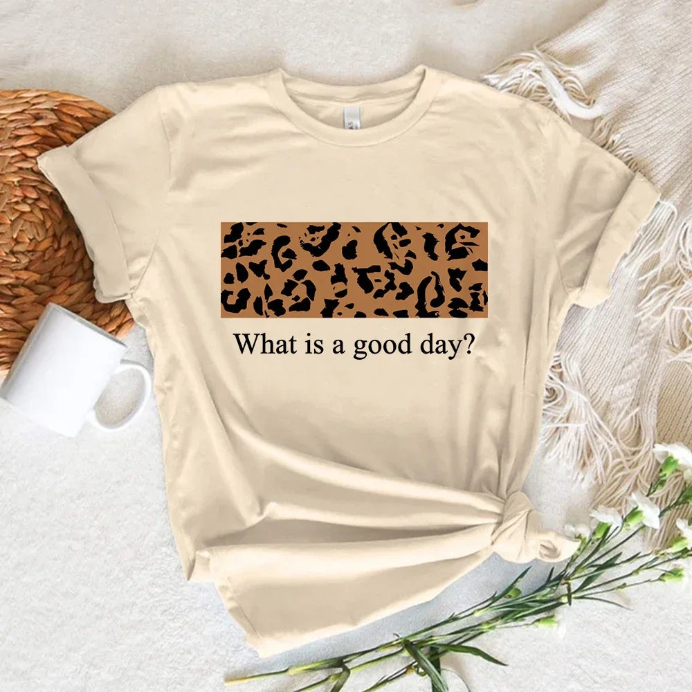 Leopard Print Love Heart T-Shirt - Women's Kawaii Streetwear Short Sleeve Summer Top