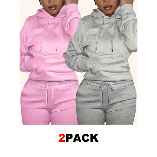 Women's Hooded Sports Suit | Casual Loose Sweatshirt & Pants Set for Spring & Autumn