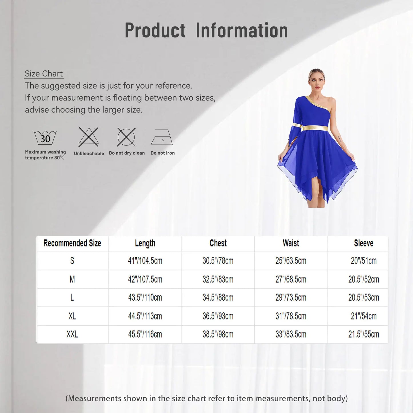 Women's Lyrical Dance Dress - One Shoulder Chiffon with Sequin Trim