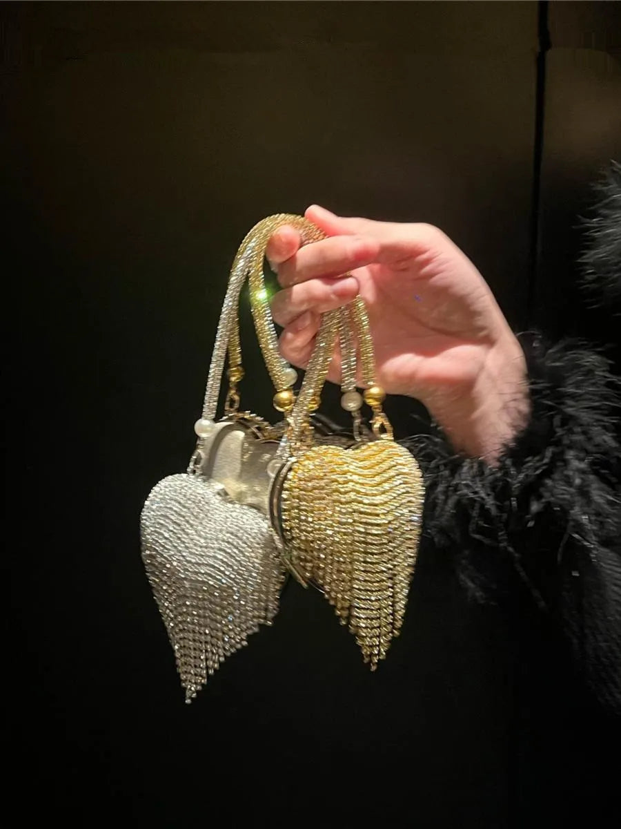 Heart-Shaped Diamond Evening Clutch