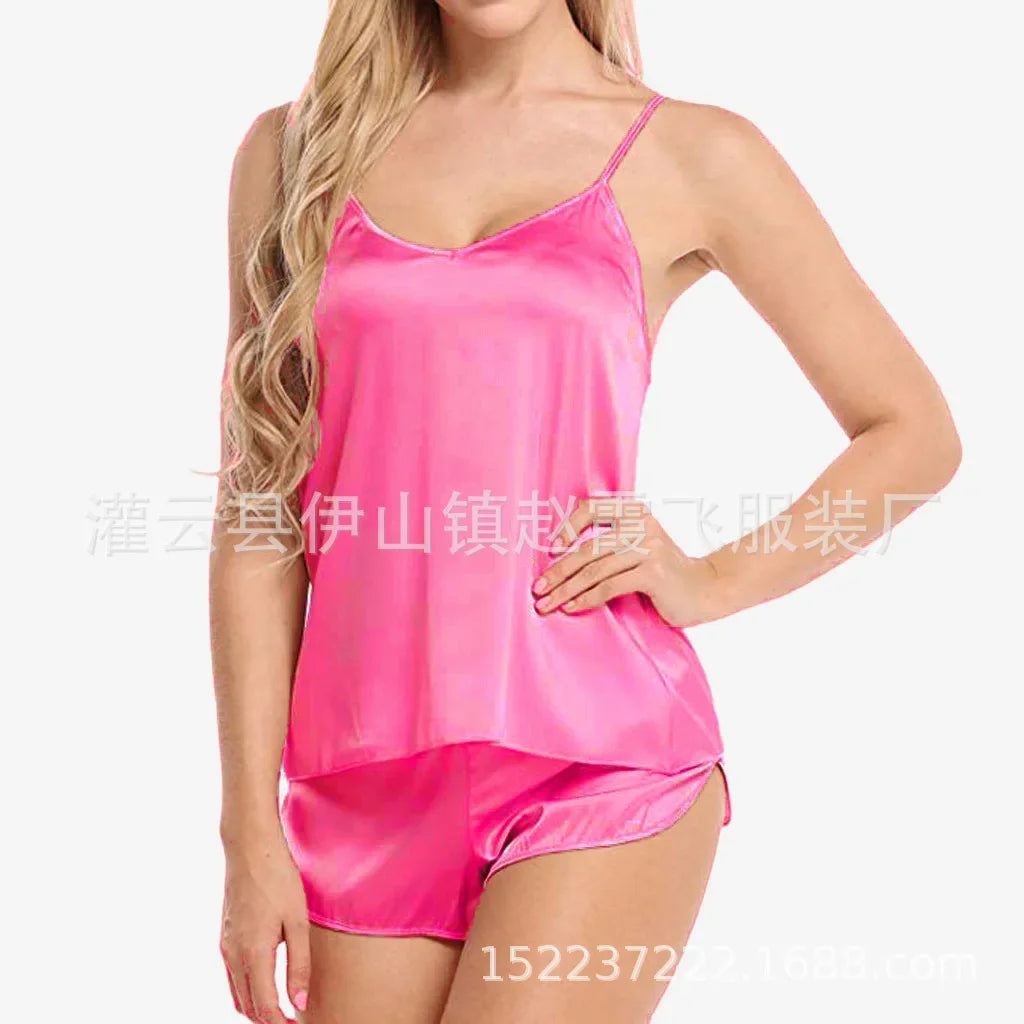 Women's Lace Babydoll Lingerie Set - Sexy V-Neck Sleepwear with Shorts