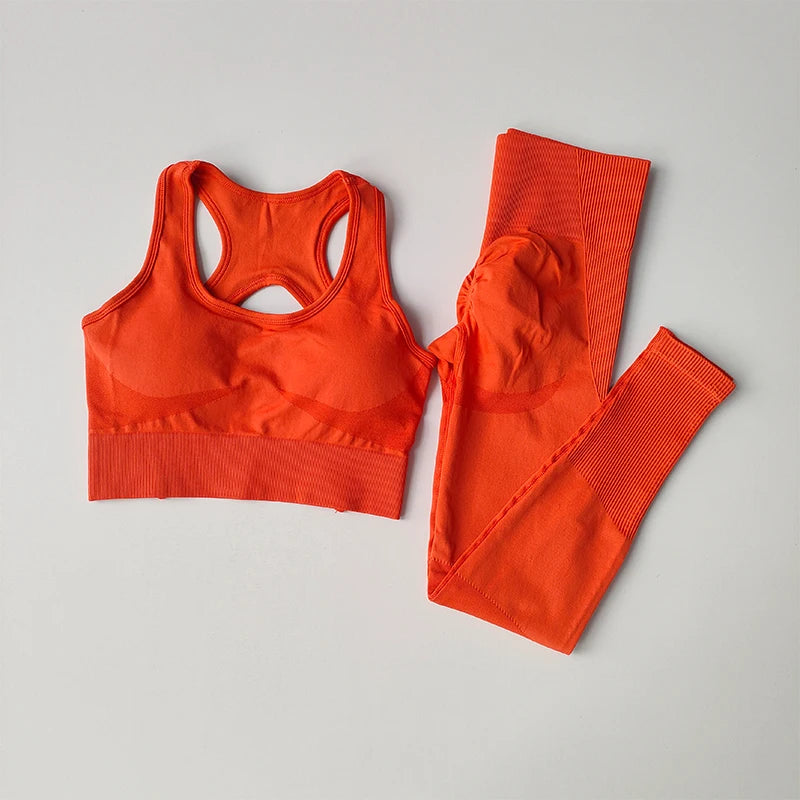 2-Piece Sports Bra & Leggings Yoga Set | Seamless Fitness Suit for Women