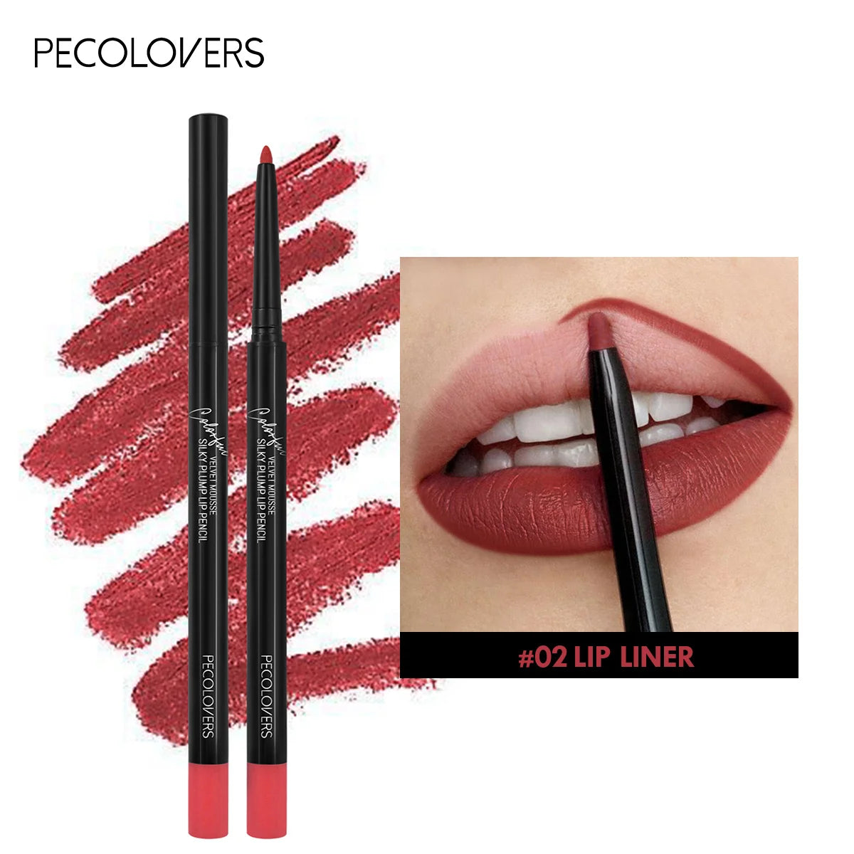 Waterproof Matte Lip Liner Pencil - Long Lasting Non-Transfer