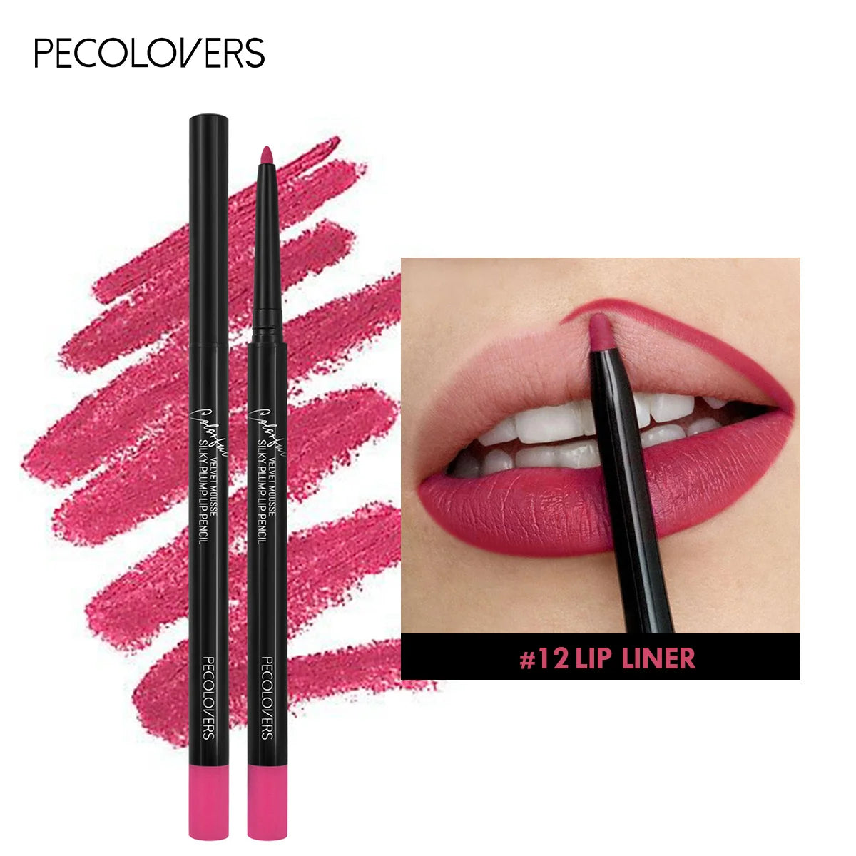 Waterproof Matte Lip Liner Pencil - Long Lasting Non-Transfer