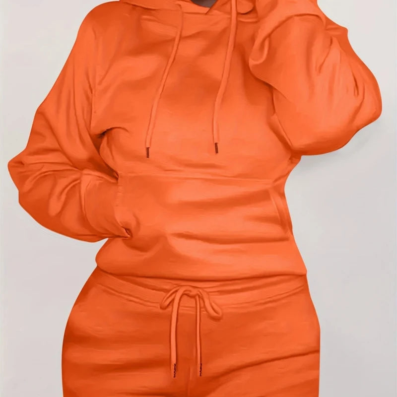 Women's Hooded Sports Suit | Casual Loose Sweatshirt & Pants Set for Spring & Autumn
