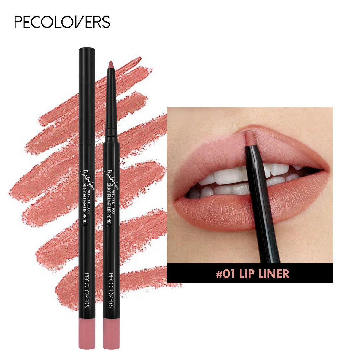 Waterproof Matte Lip Liner Pencil - Long Lasting Non-Transfer