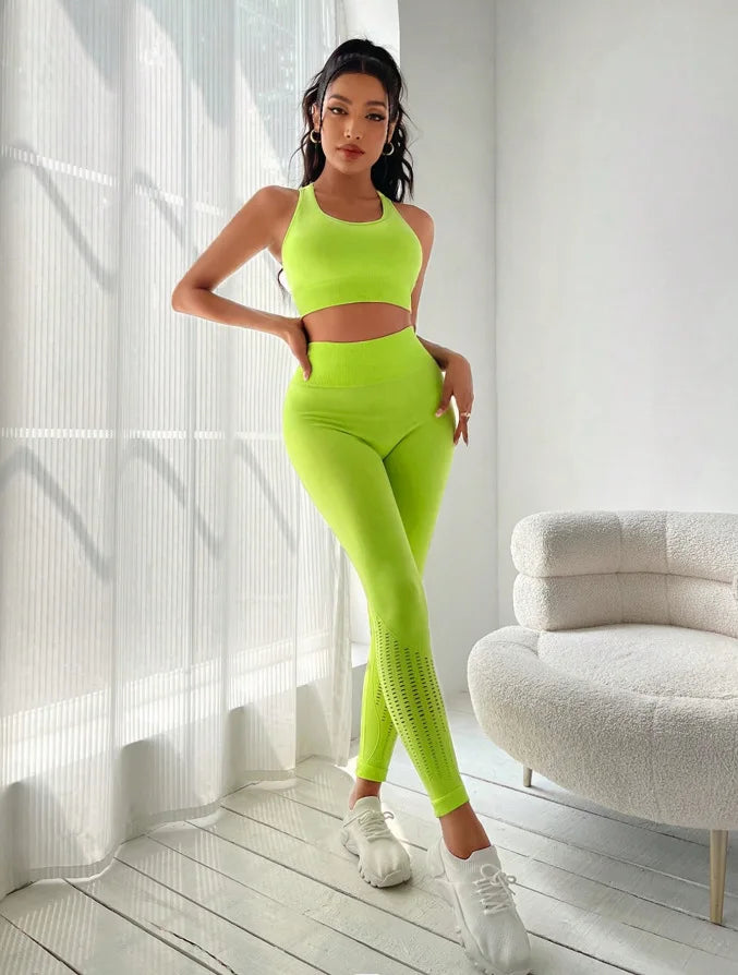 Seamless Yoga Set | 2-Piece Sports Bra & Leggings Workout Outfit for Women