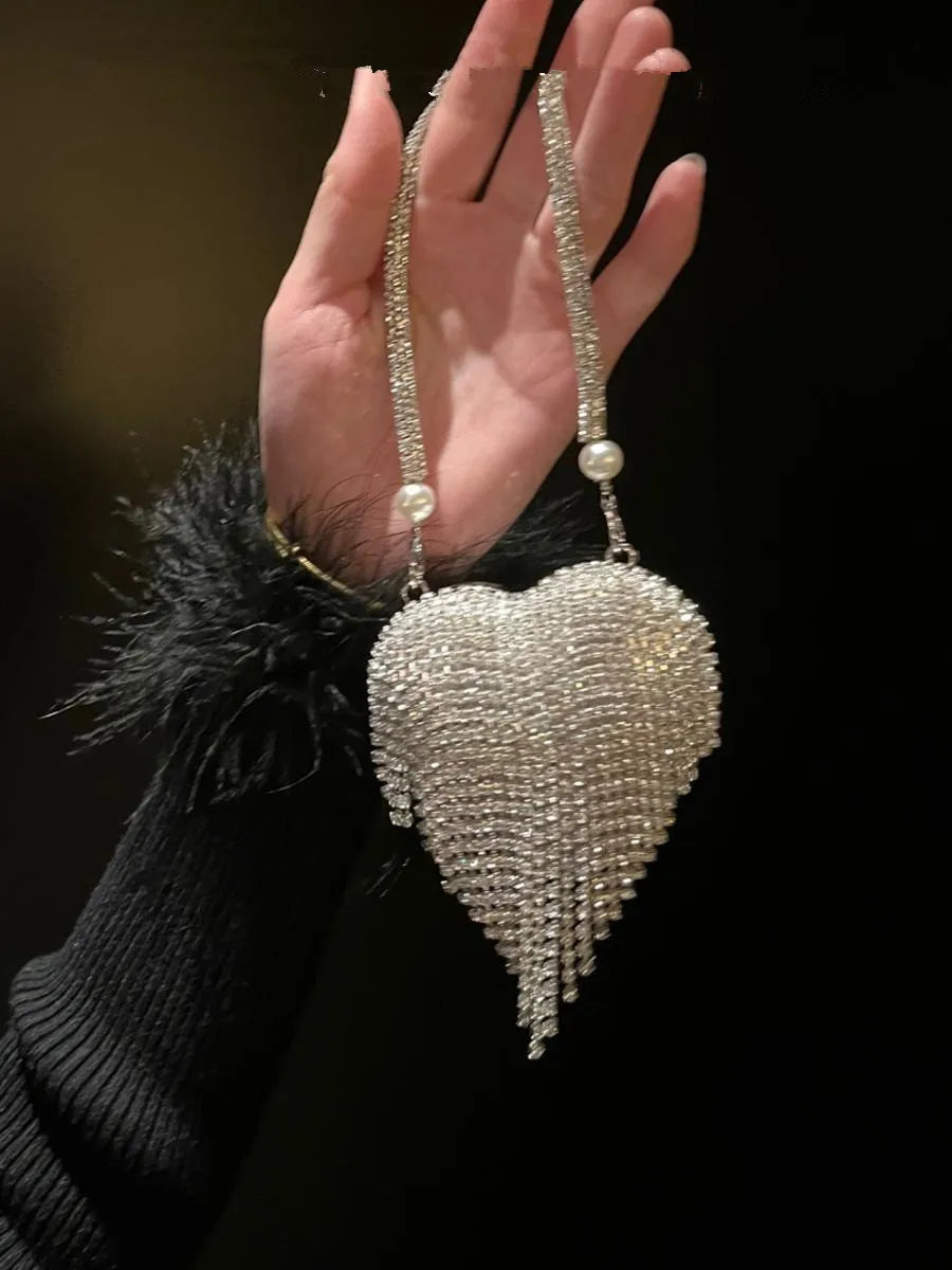 Heart-Shaped Diamond Evening Clutch