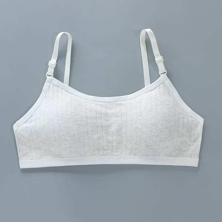 Girls' Training Bra 4-Pack Set - Seamless Vest Style with Back Closure