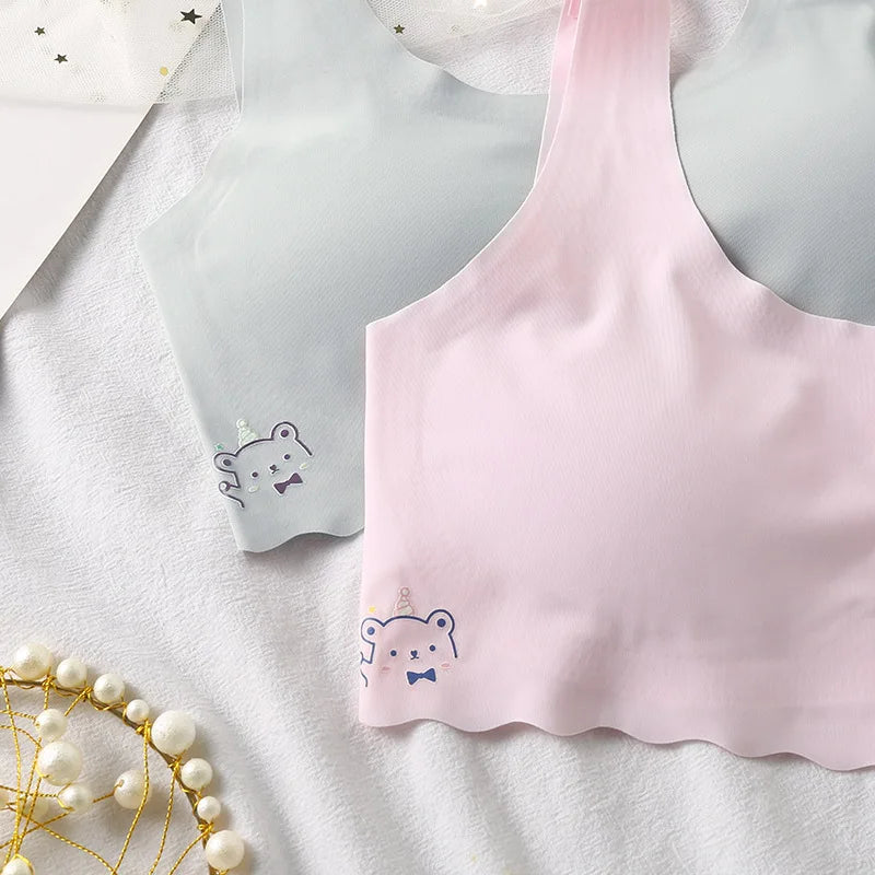 Girls' Seamless Training Bra - Comfortable First Bra for Teens