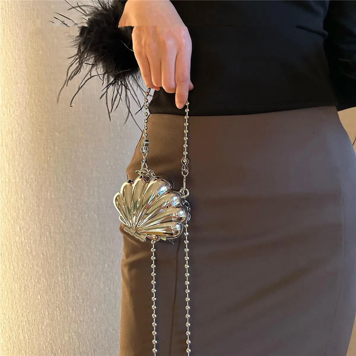 Heart-Shaped Diamond Evening Clutch