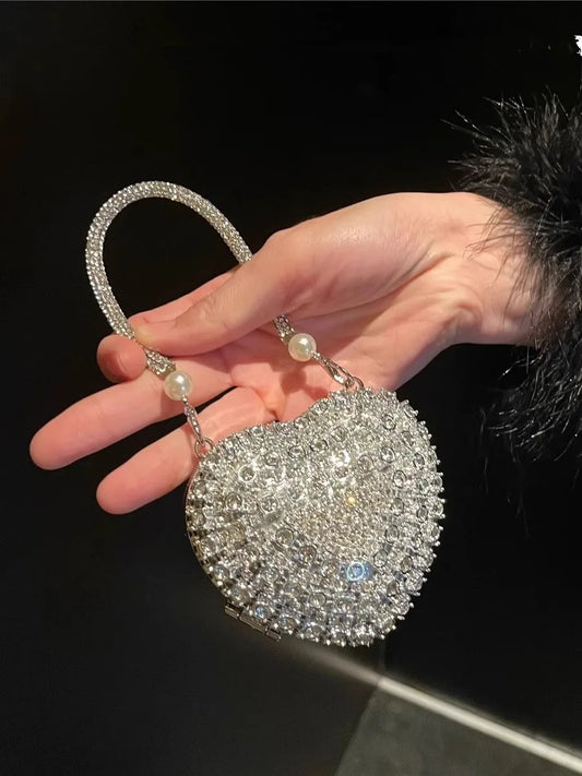 Heart-Shaped Diamond Evening Clutch