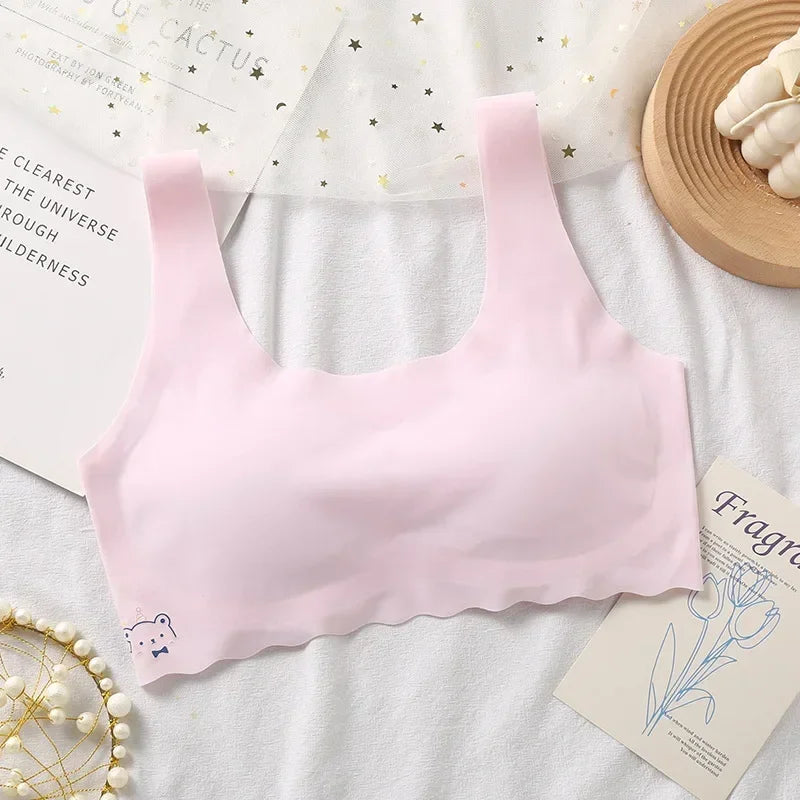 Girls' Seamless Training Bra - Comfortable First Bra for Teens
