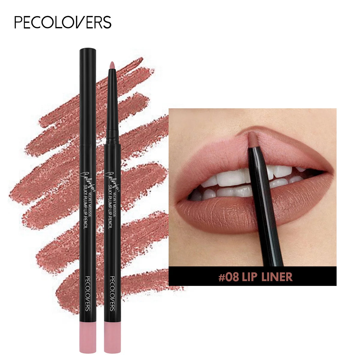 Waterproof Matte Lip Liner Pencil - Long Lasting Non-Transfer