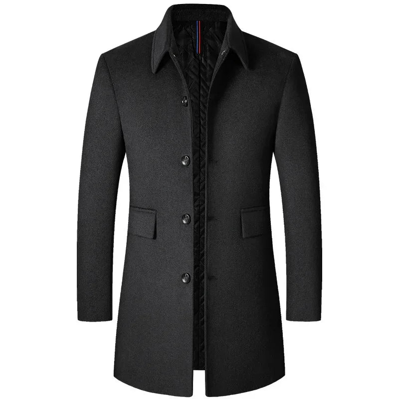 Men's Wool Coat - Business Casual Winter Jacket