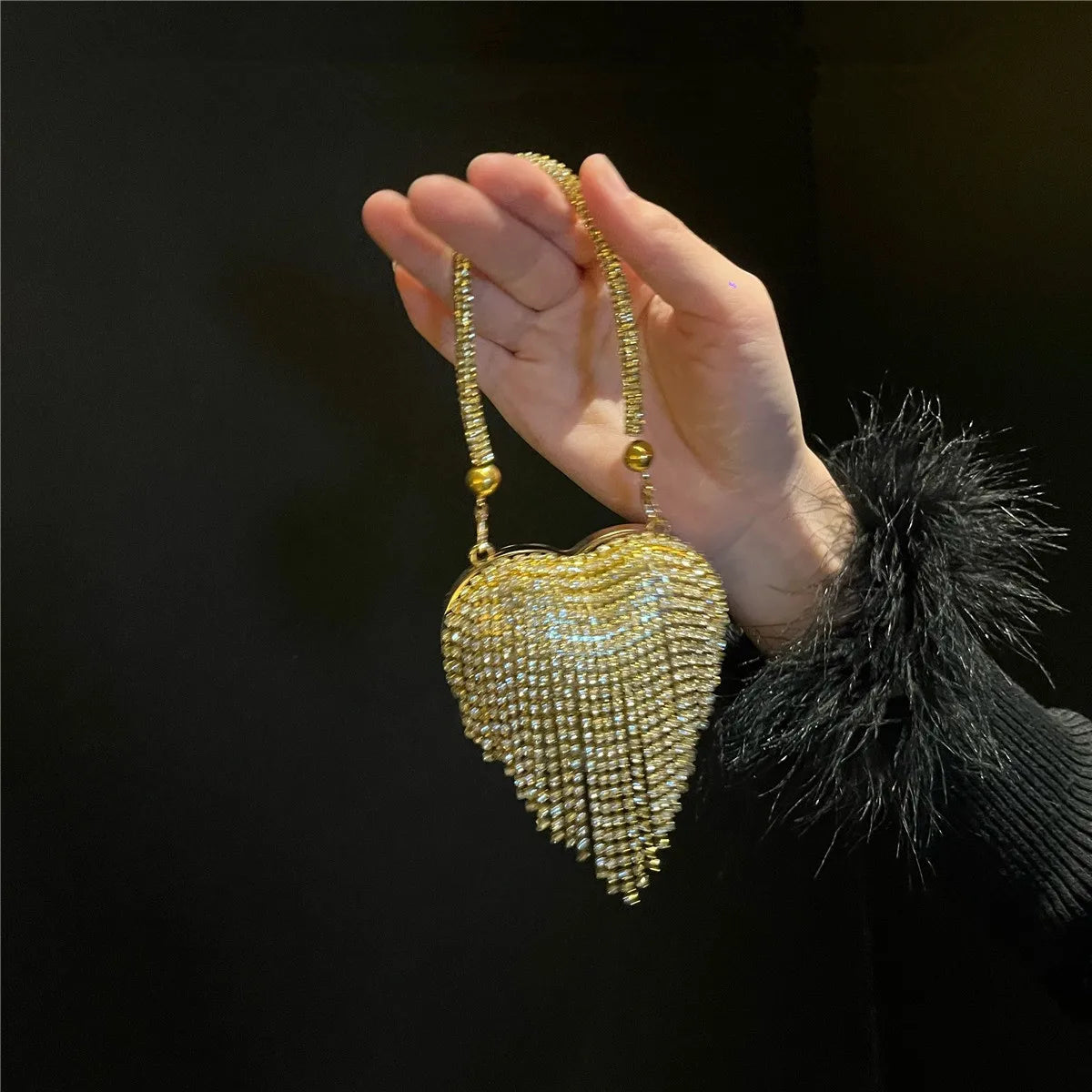 Heart-Shaped Diamond Evening Clutch