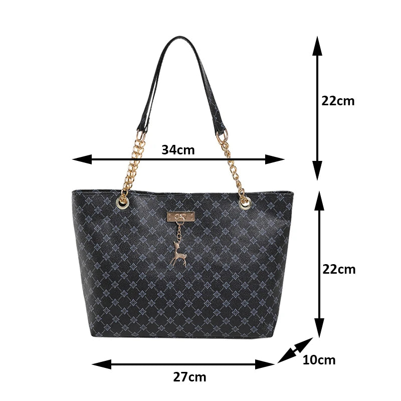Soft Leather Tote Bag - Large Capacity Shoulder Bag