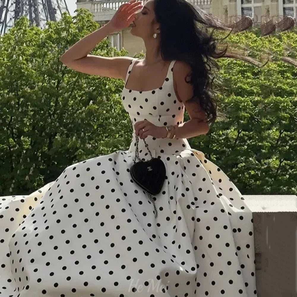 Satin A-Line Prom Dress | Square Neck Sleeveless Evening Gown | Custom Size