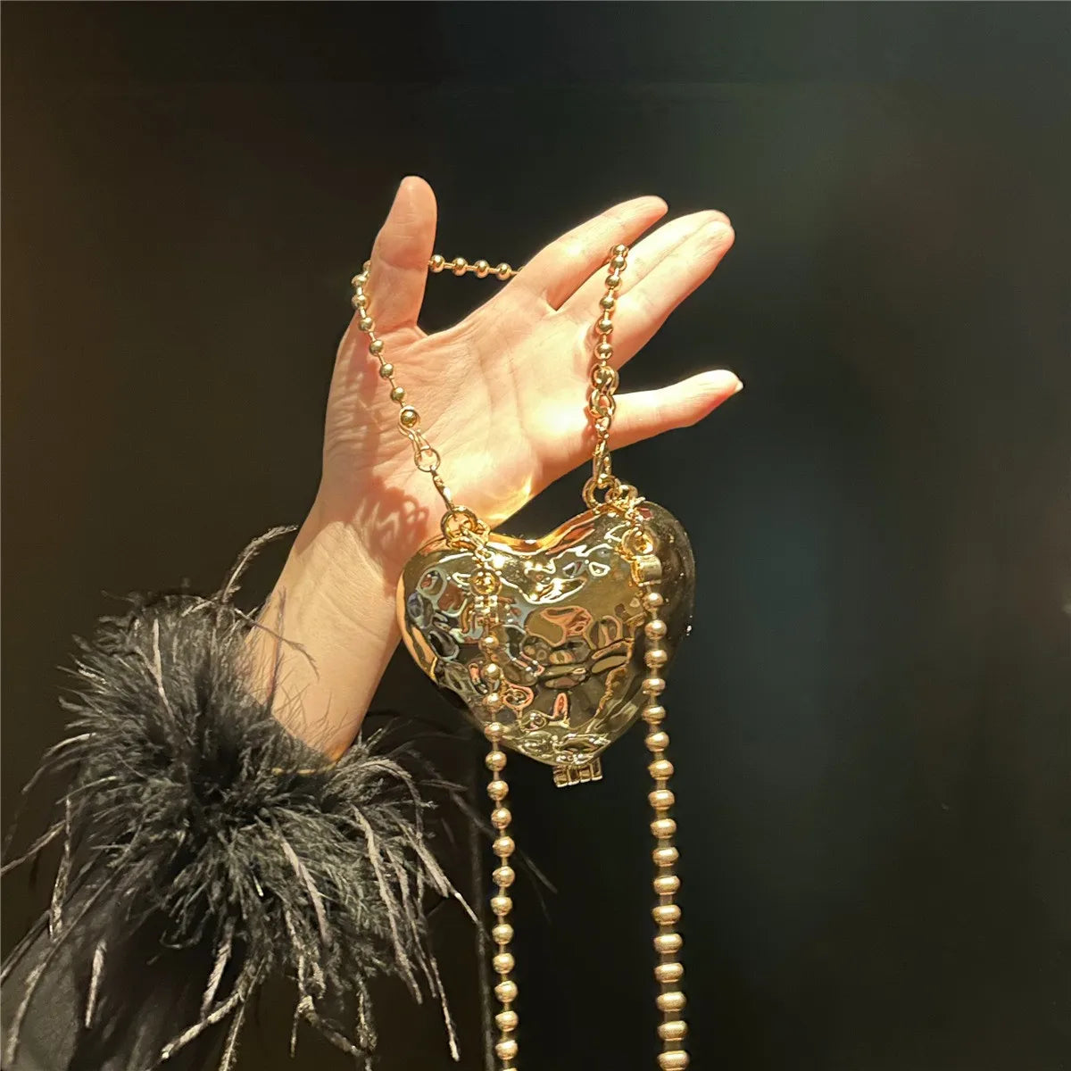 Heart-Shaped Diamond Evening Clutch