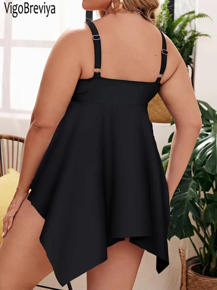 Plus Size Tankini Swimsuit Set - Two Piece Brazilian Bathing Suit
