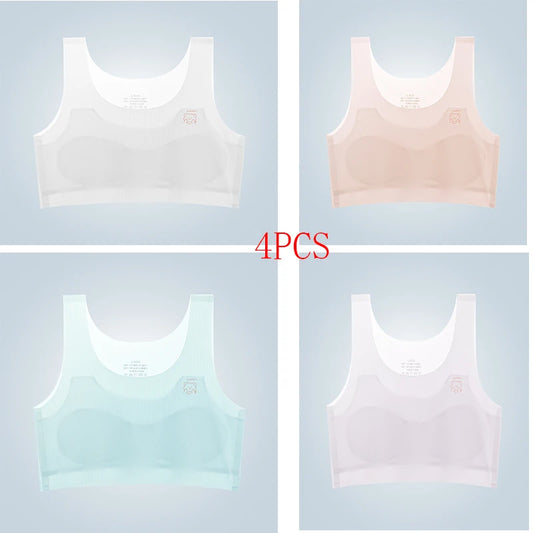 Girls' Training Bra Multi-Pack Set - Seamless Vest Style for School