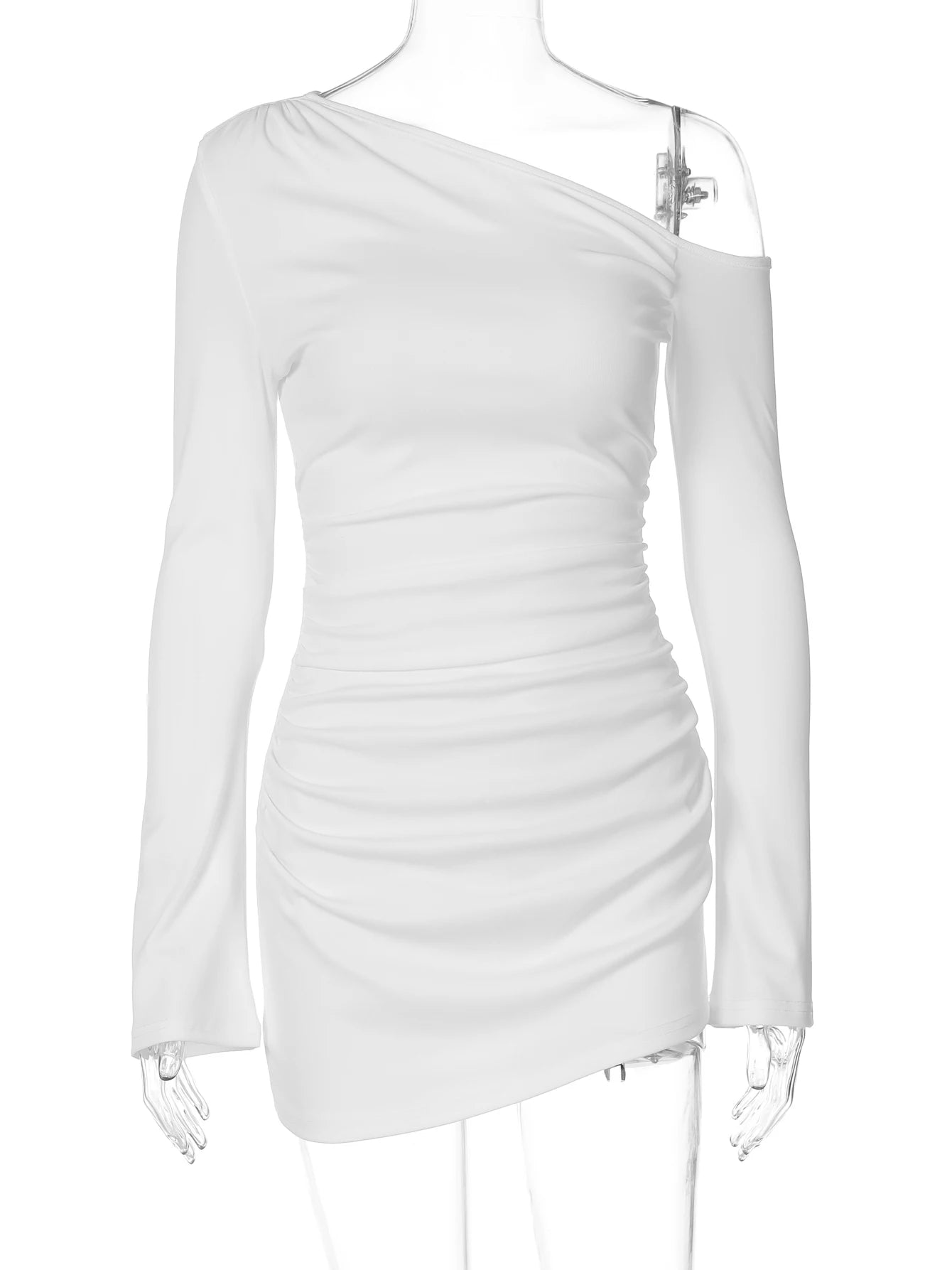 Off-Shoulder Ruched Mini Dress - Party Club Dress