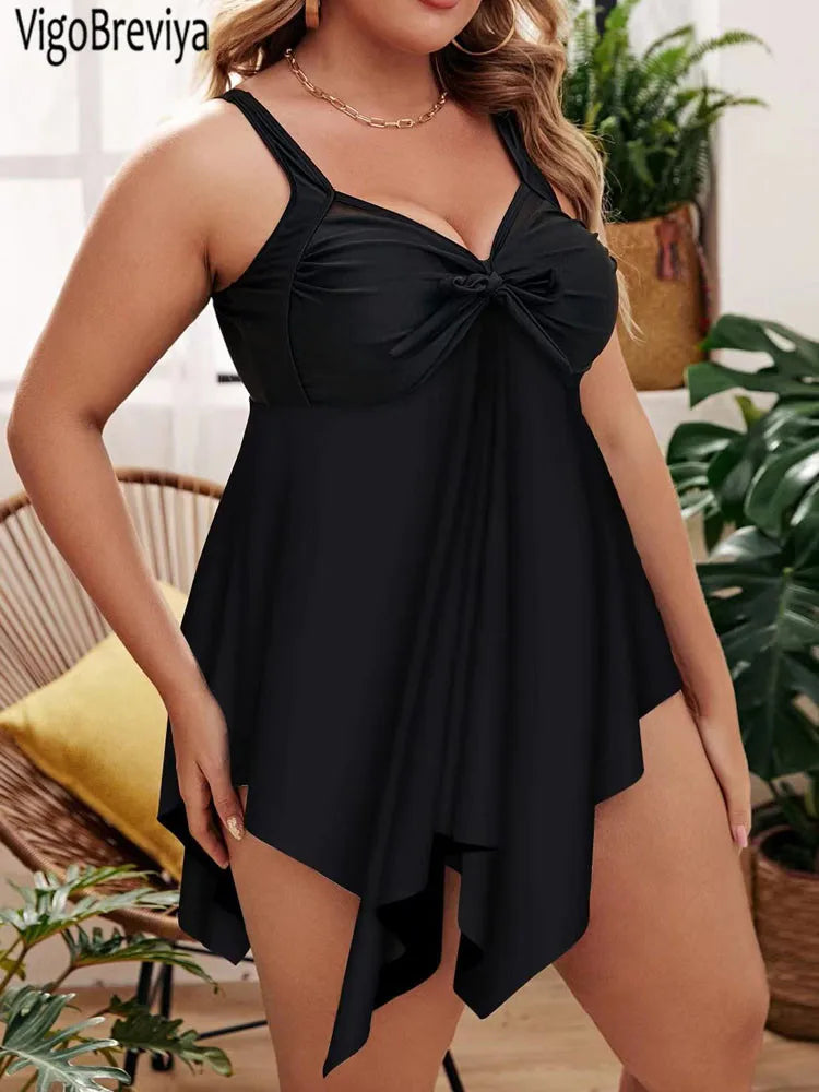 Plus Size Tankini Swimsuit Set - Two Piece Brazilian Bathing Suit