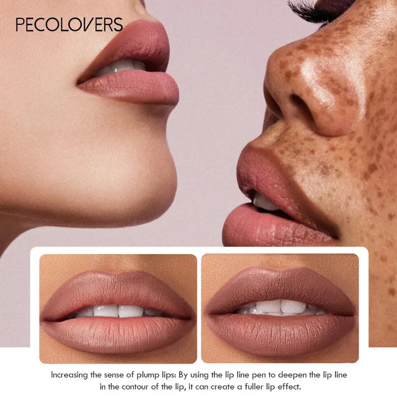 Waterproof Matte Lip Liner Pencil - Long Lasting Non-Transfer