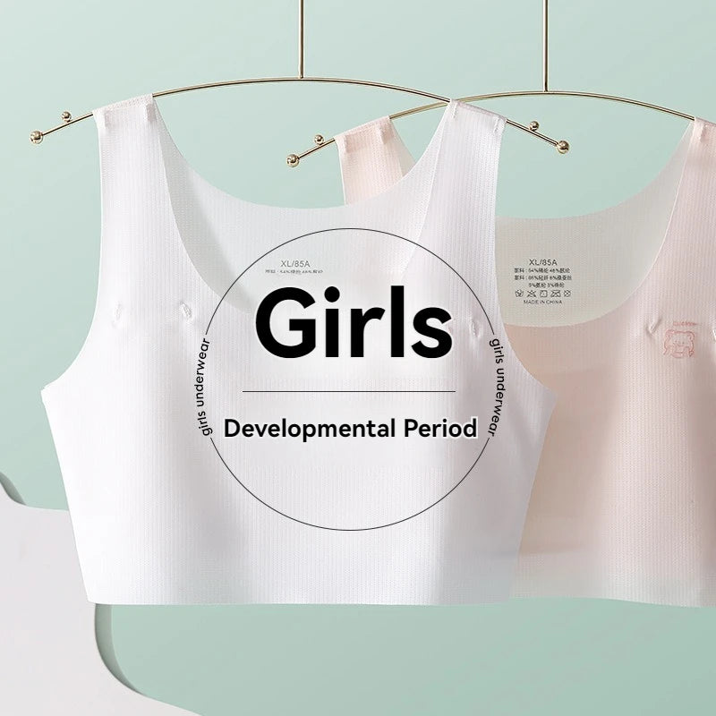 Girls' Training Bra Multi-Pack Set - Seamless Vest Style for School