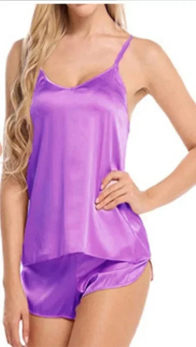 Women's Lace Babydoll Lingerie Set - Sexy V-Neck Sleepwear with Shorts