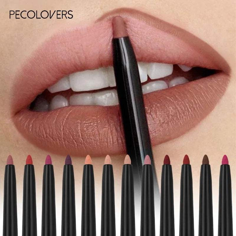 Waterproof Matte Lip Liner Pencil - Long Lasting Non-Transfer