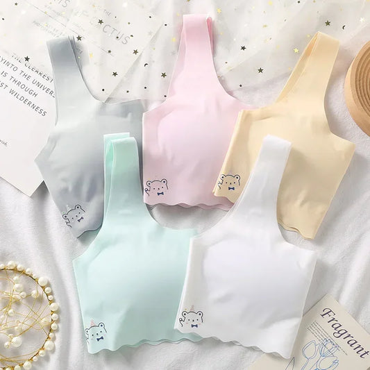 Girls' Seamless Training Bra - Comfortable First Bra for Teens