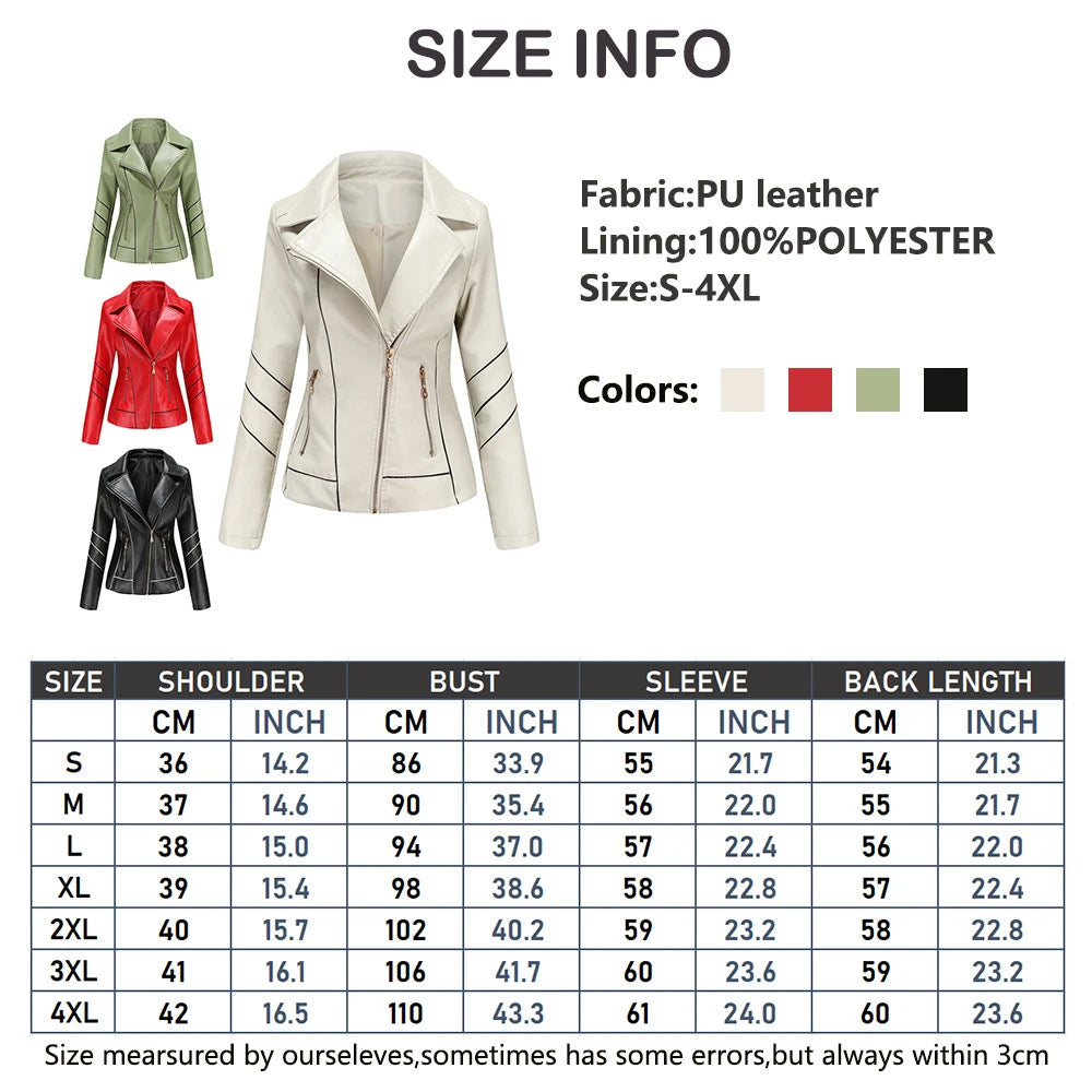 Red Faux Leather Biker Jacket - Premium PU Leather Moto Jacket