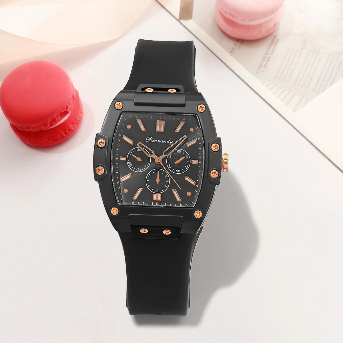 Women's Square Silicone Sport Watch – Rectangle Dial, Buckle Band