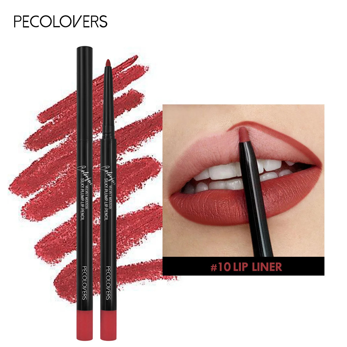 Waterproof Matte Lip Liner Pencil - Long Lasting Non-Transfer
