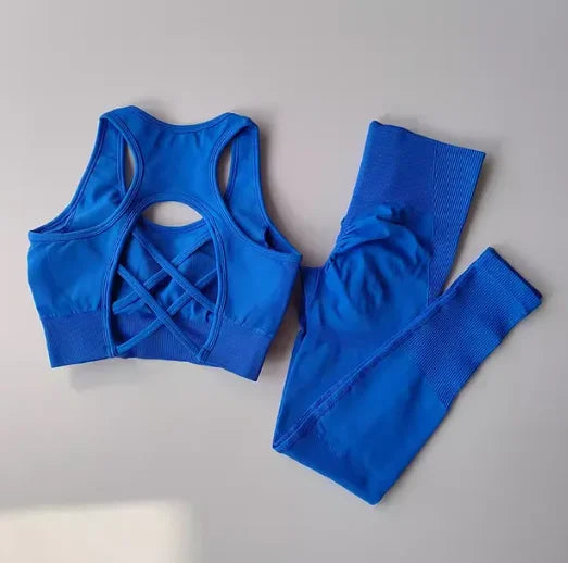 2-Piece Sports Bra & Leggings Yoga Set | Seamless Fitness Suit for Women