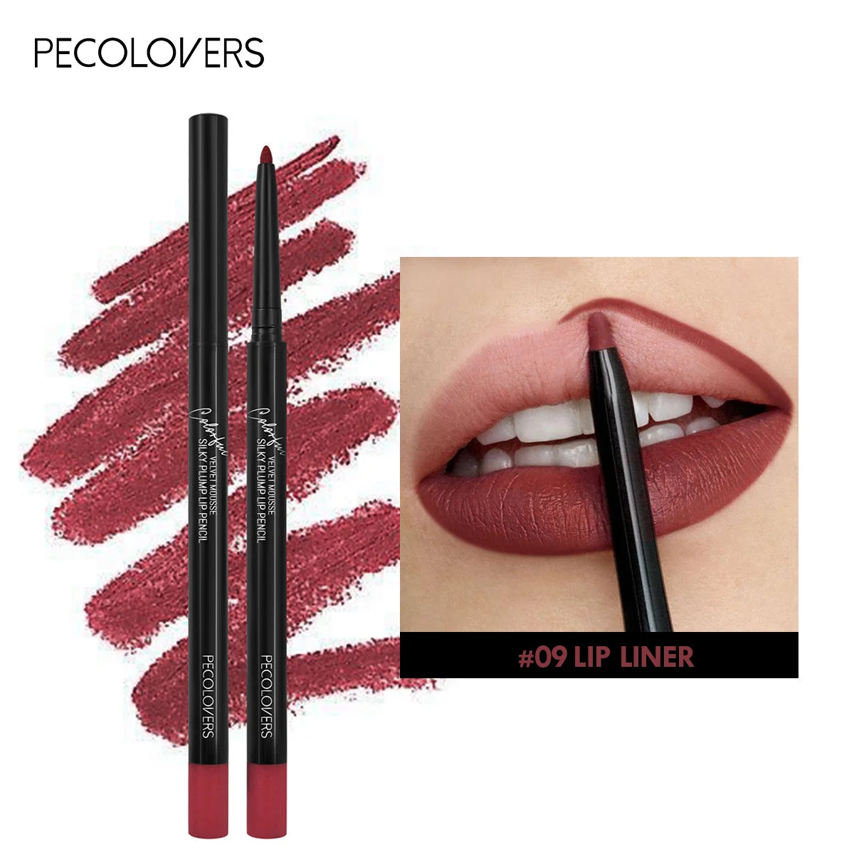 Waterproof Matte Lip Liner Pencil - Long Lasting Non-Transfer
