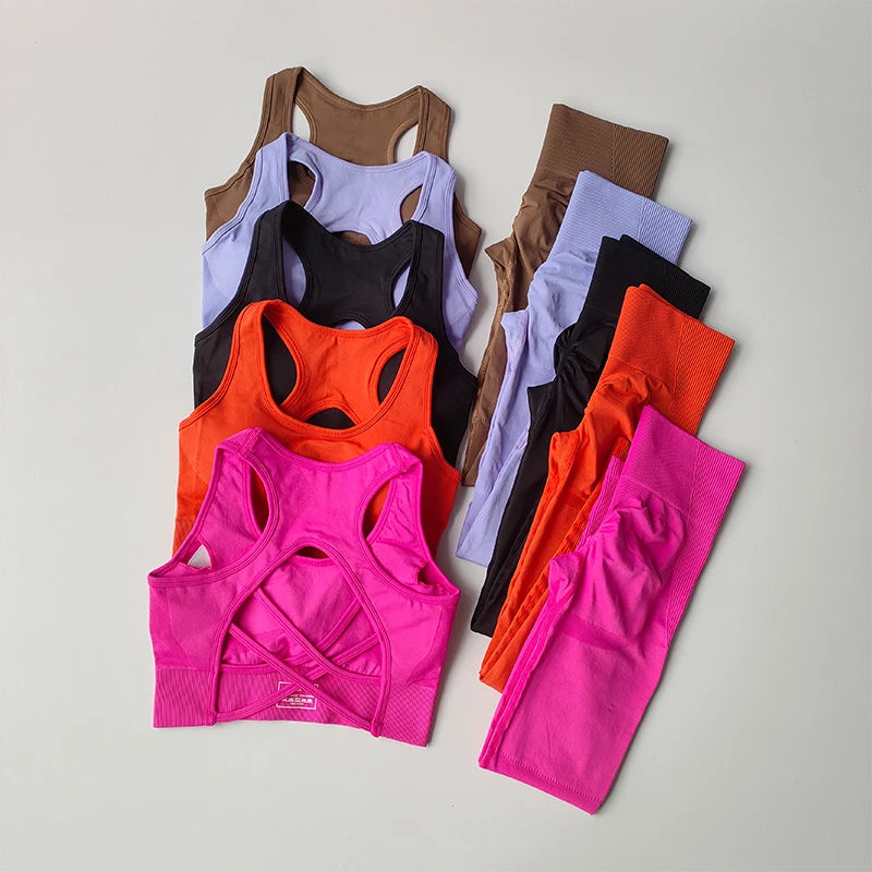 2-Piece Sports Bra & Leggings Yoga Set | Seamless Fitness Suit for Women